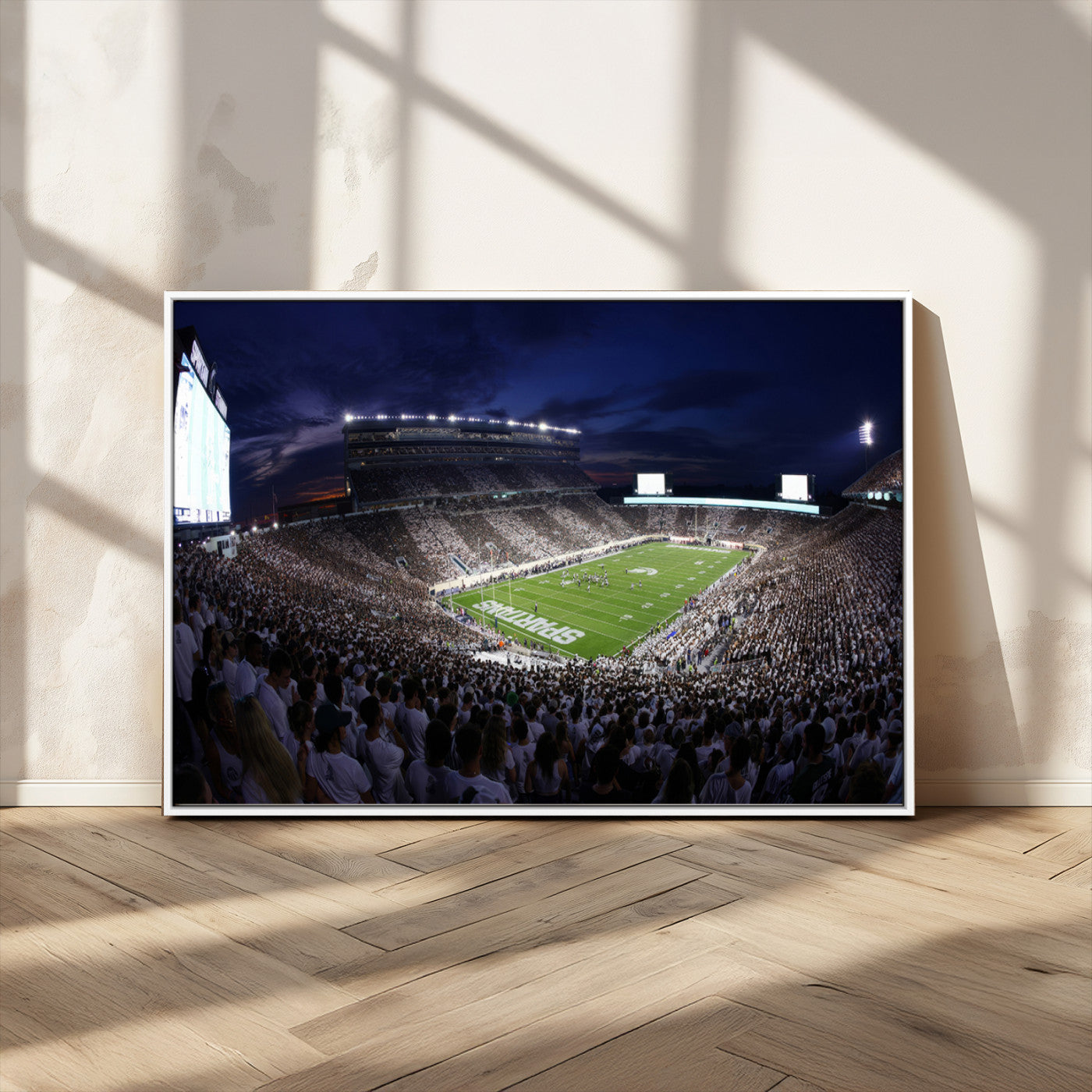 MGV-FC-36X24 - Michigan State Spartans Canvas, Framed Football Team Print - East Lansing Spartan Stadium Wall Art