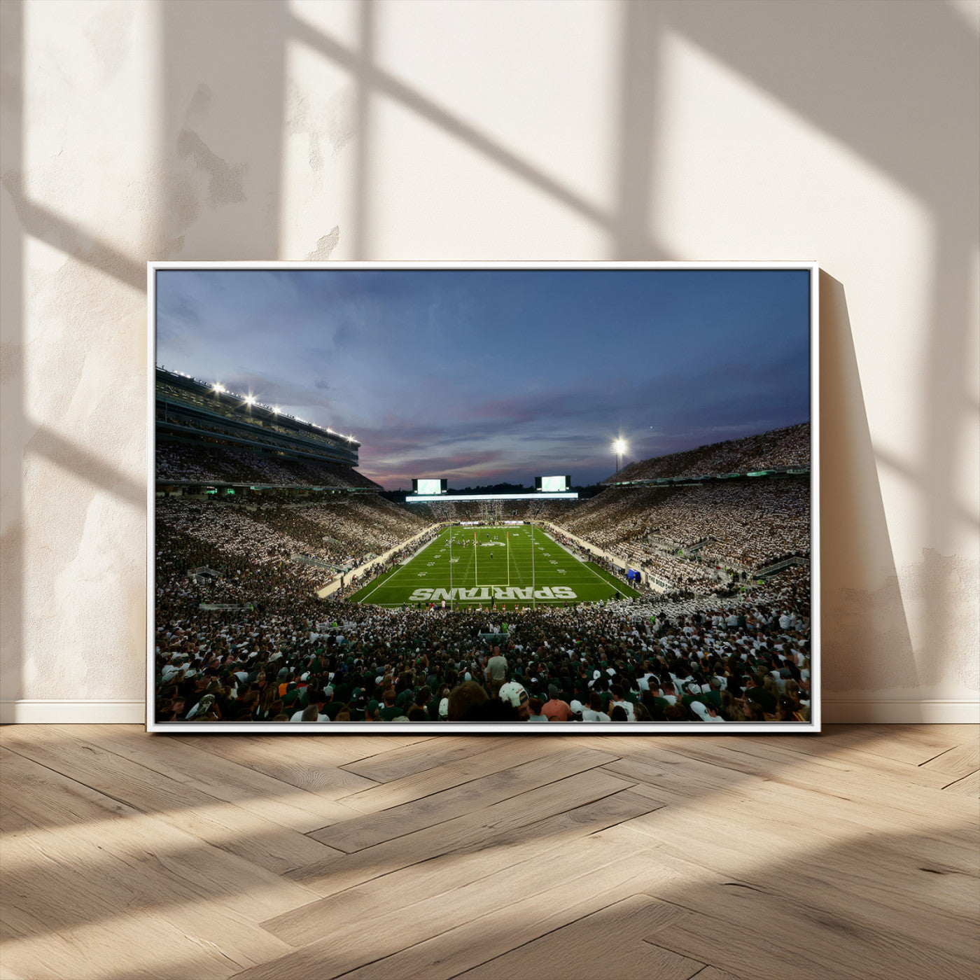 MGV-FC-36X24 - Michigan State Spartans Football Team Print - East Lansing Spartan Stadium Canvas Print