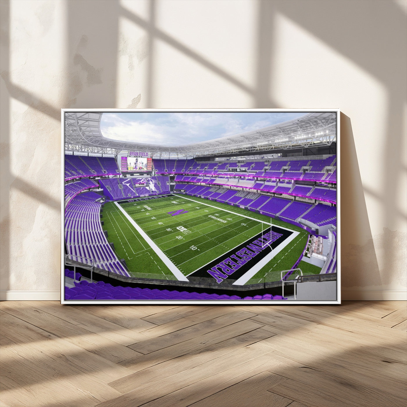 MGV-FC-36X24 - Northwestern University Wildcats Football Team Print - Evanston Ryan Field Wall Art Canvas Print