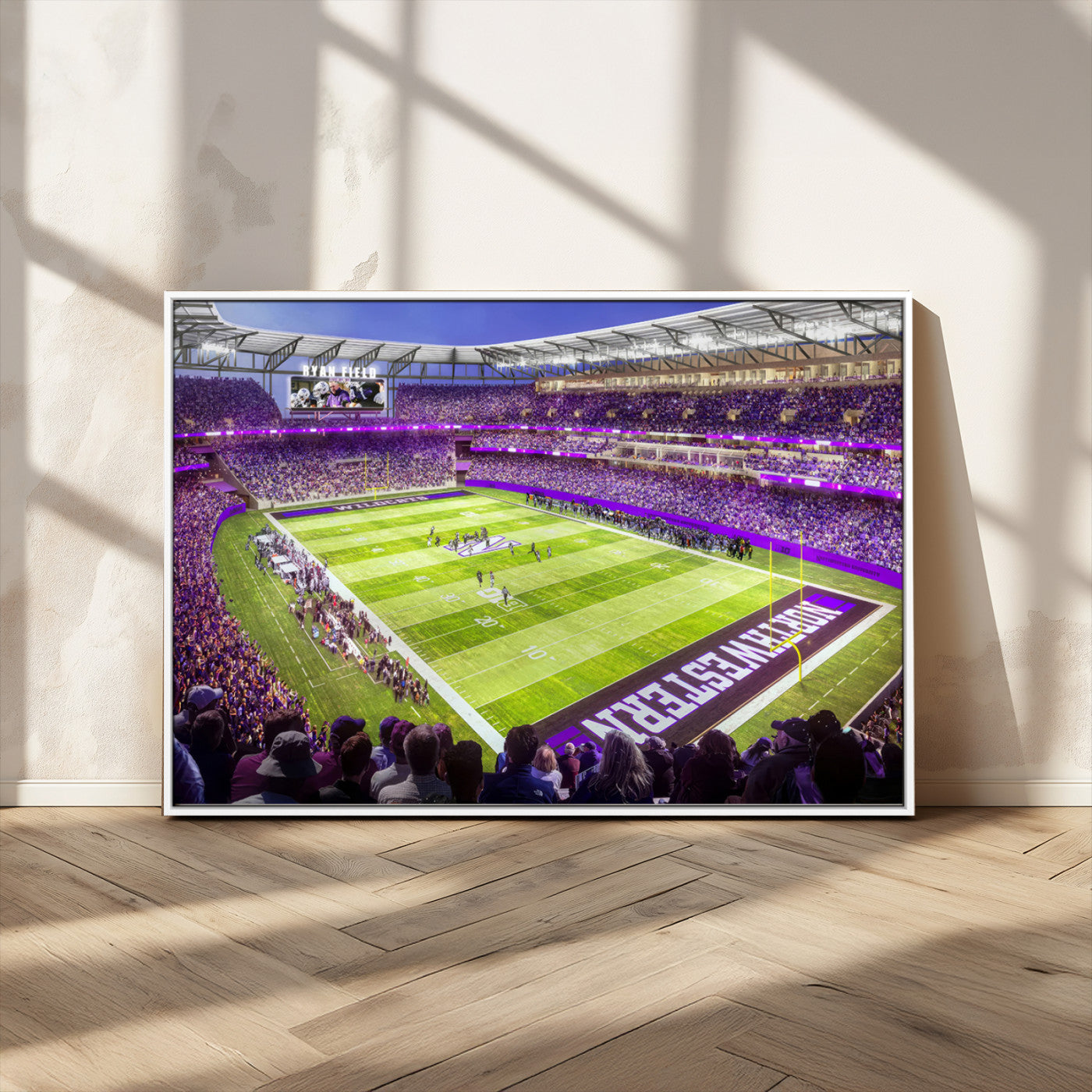 MGV-FC-36X24 - Northwestern University Wildcats Football Team Print - Evanston Ryan Field Wall Art Canvas Print