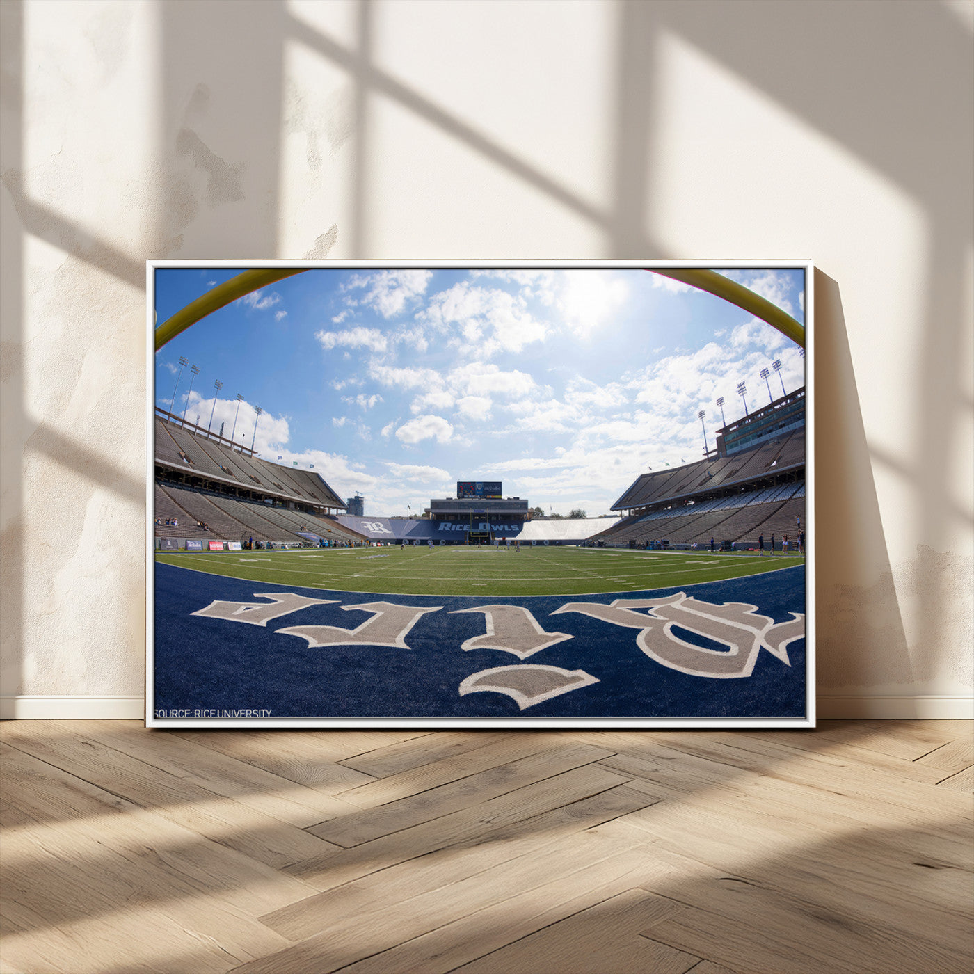 MGV-FC-36X24 - Rice University Owls Football Team Print - Houston Rice Stadium Wall Art Canvas Print