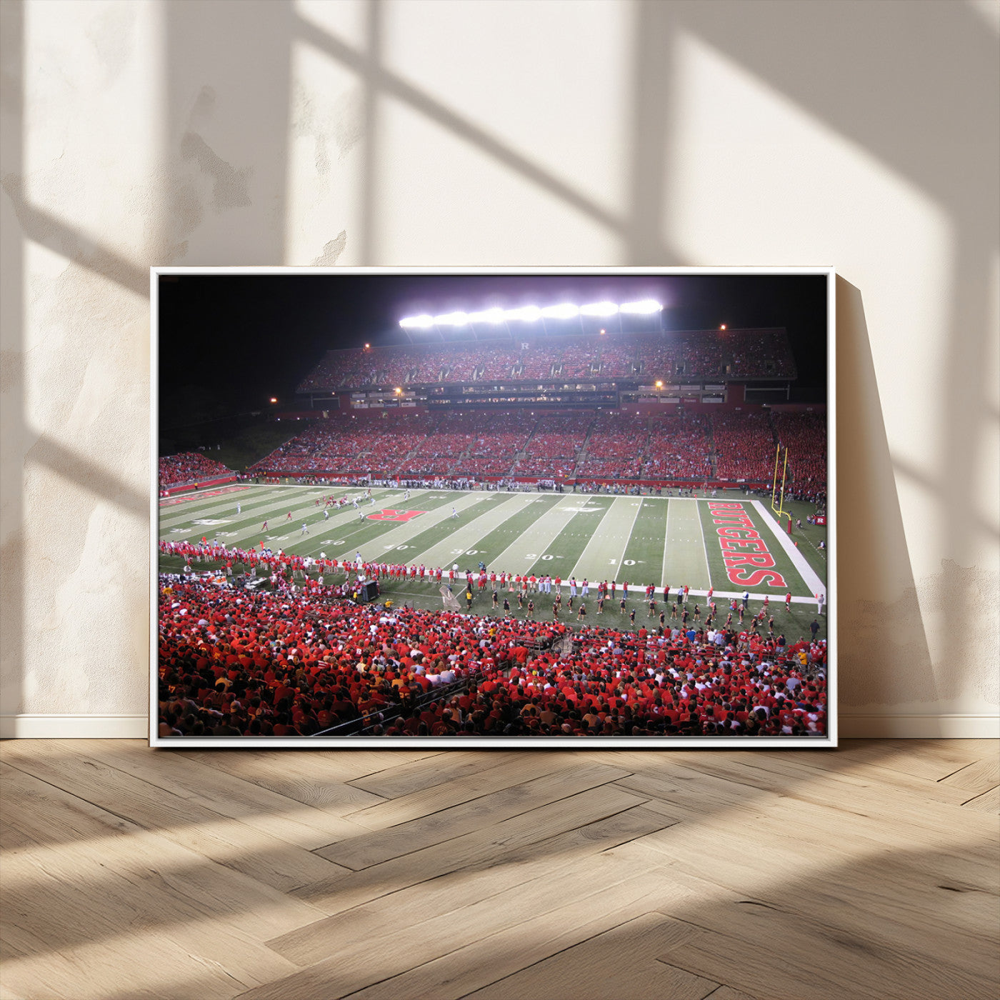 MGV-FC-36X24 - Rutgers University Scarlet Knights Football Team Print - Piscataway SHI Stadium Wall Art Canvas