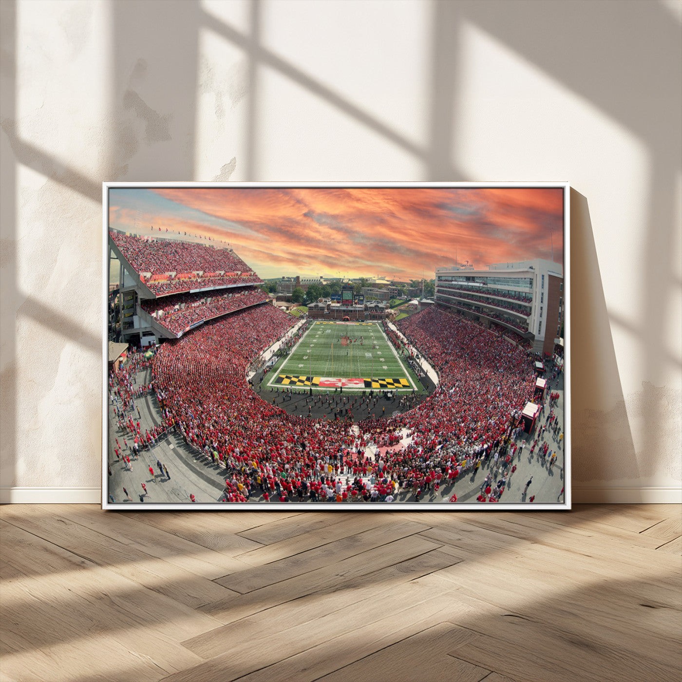 MGV-FC-36X24 - University of Maryland Terrapins Football Team Print - College Park SECU Stadium Wall Art Canvas