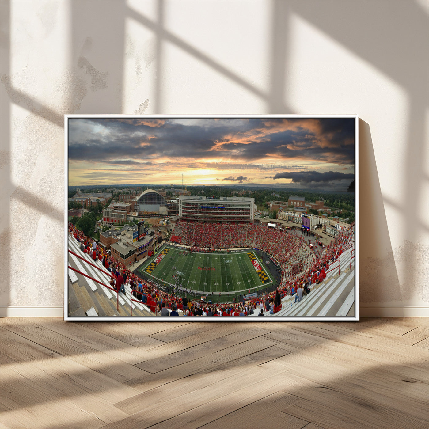 MGV-FC-36X24 - University of Maryland Terrapins Football Team Print - College Park SECU Stadium Wall Art Canvas