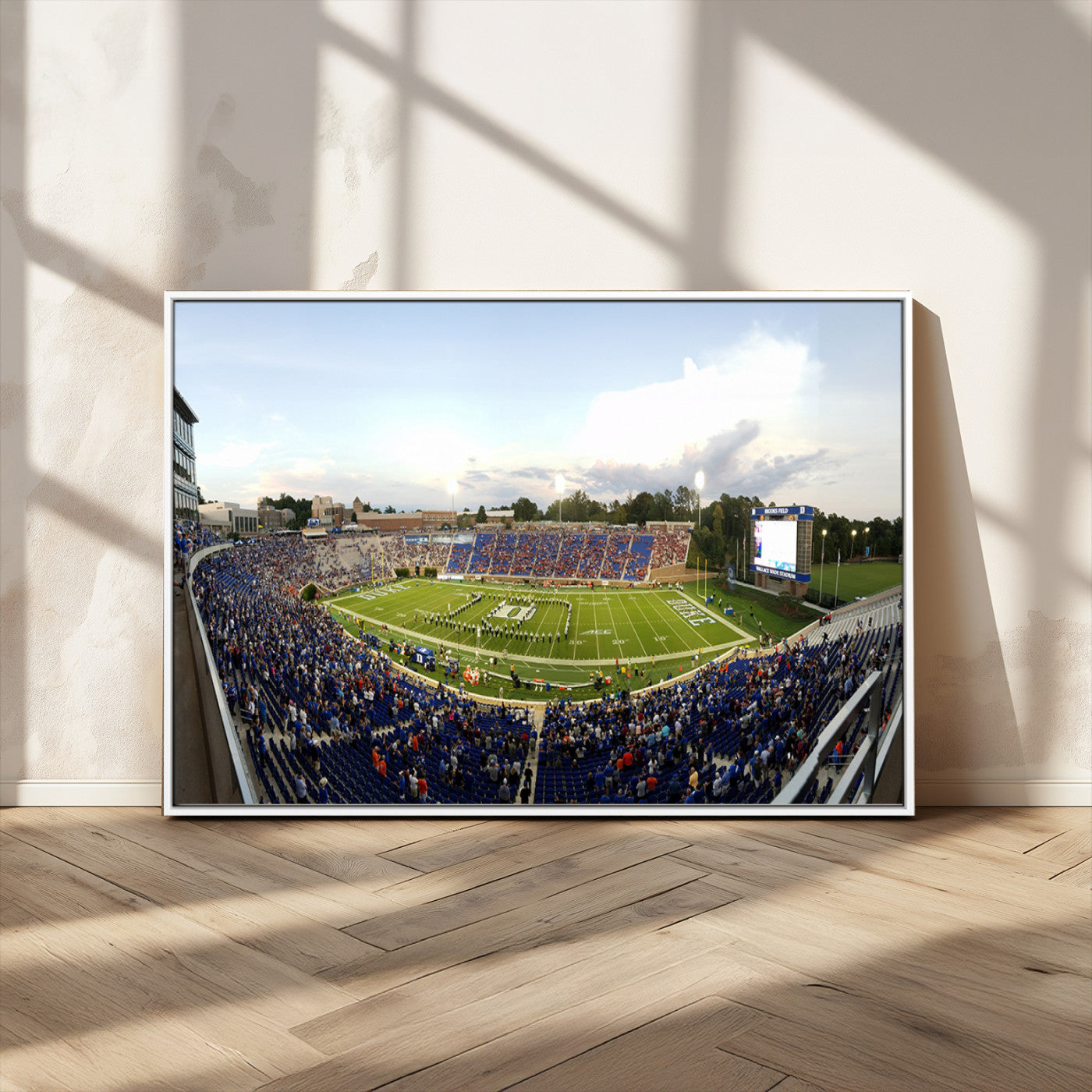 MGV-FC-36X24 - The Duke University Blue Devils Football Team Print - Durham Wallace Wade Stadium Wall Art Canvas