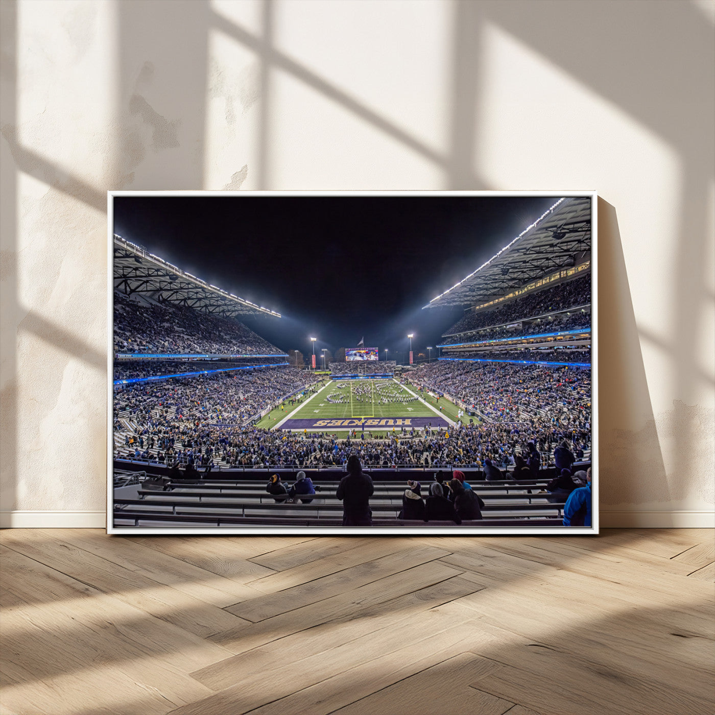 MGV-FC-36X24 - The University of Washington Huskies Football Team Print - Seattle Husky Stadium Wall Art Canvas