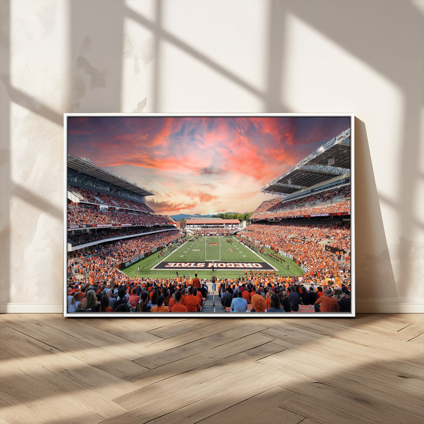 MGV-FC-36X24 - Oregon State Beavers Football Team Print - Corvallis Reser Stadium Wall Art Canvas Print