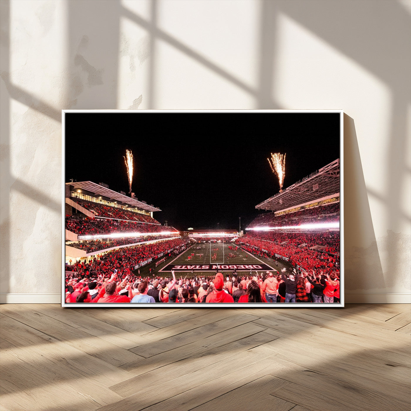 MGV-FC-36X24 - Oregon State Beavers Football Team Print - Corvallis Reser Stadium Wall Art Canvas Print