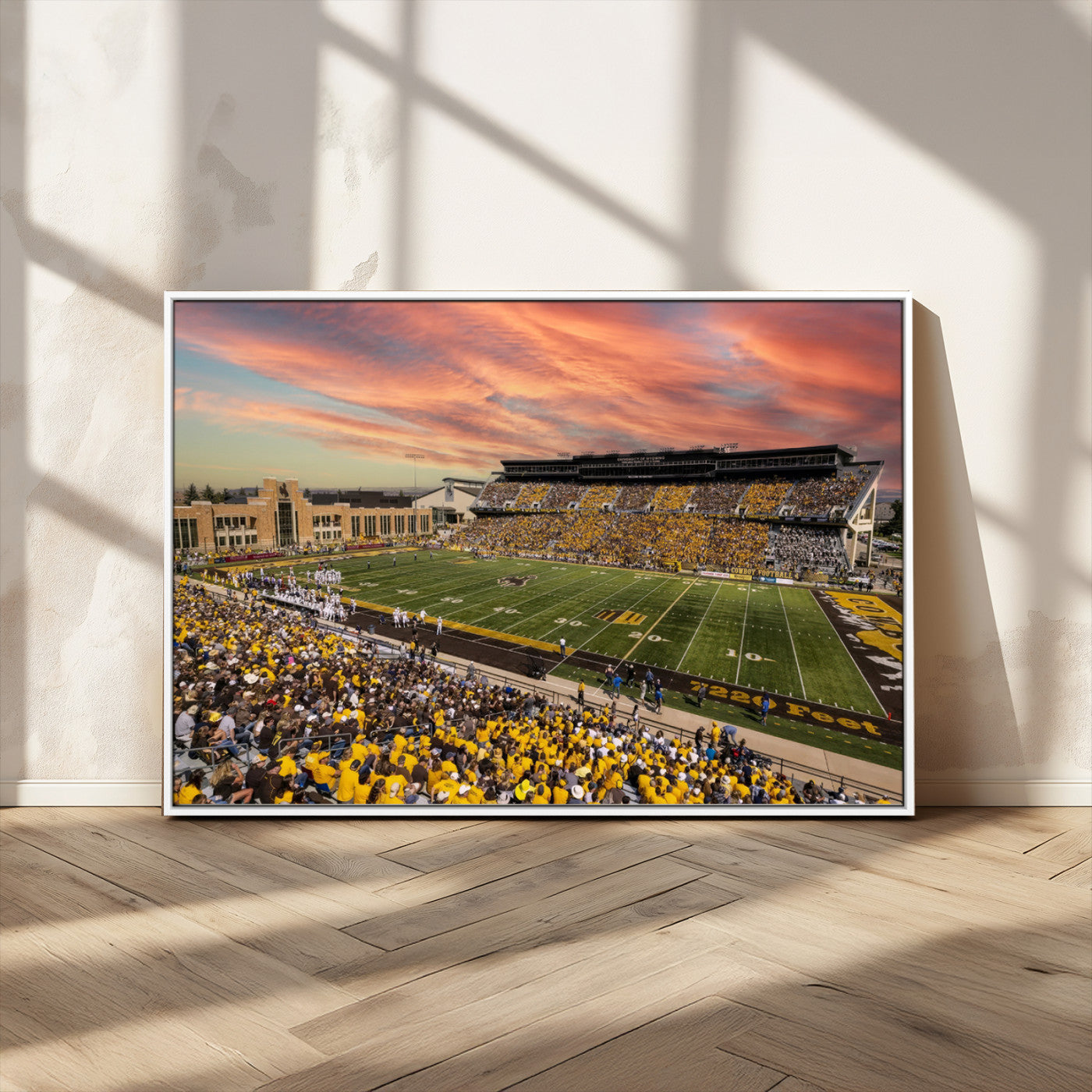 MGV-FC-36X24 - University of Wyoming Cowboys Football Team Print - Laramie Jonah Field War Memorial Stadium Wall