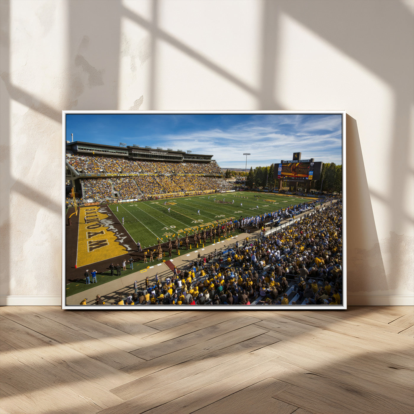 MGV-FC-36X24 - University of Wyoming Cowboys Football Team Print - Laramie Jonah Field War Memorial Stadium Wall