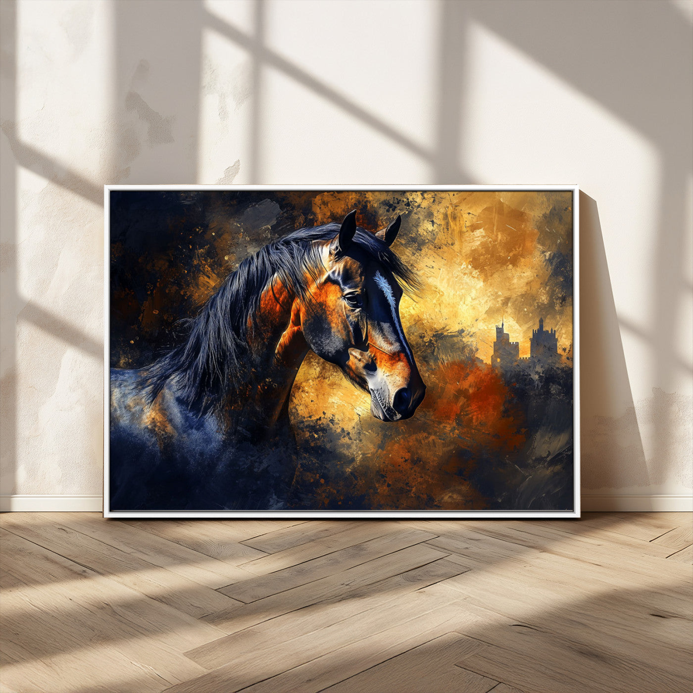 MGV-FC-36X24 - Abstract Horse Art Print - Abstract Canvas Wall Art | Perfect for Rustic Farmhouse, Modern, or
