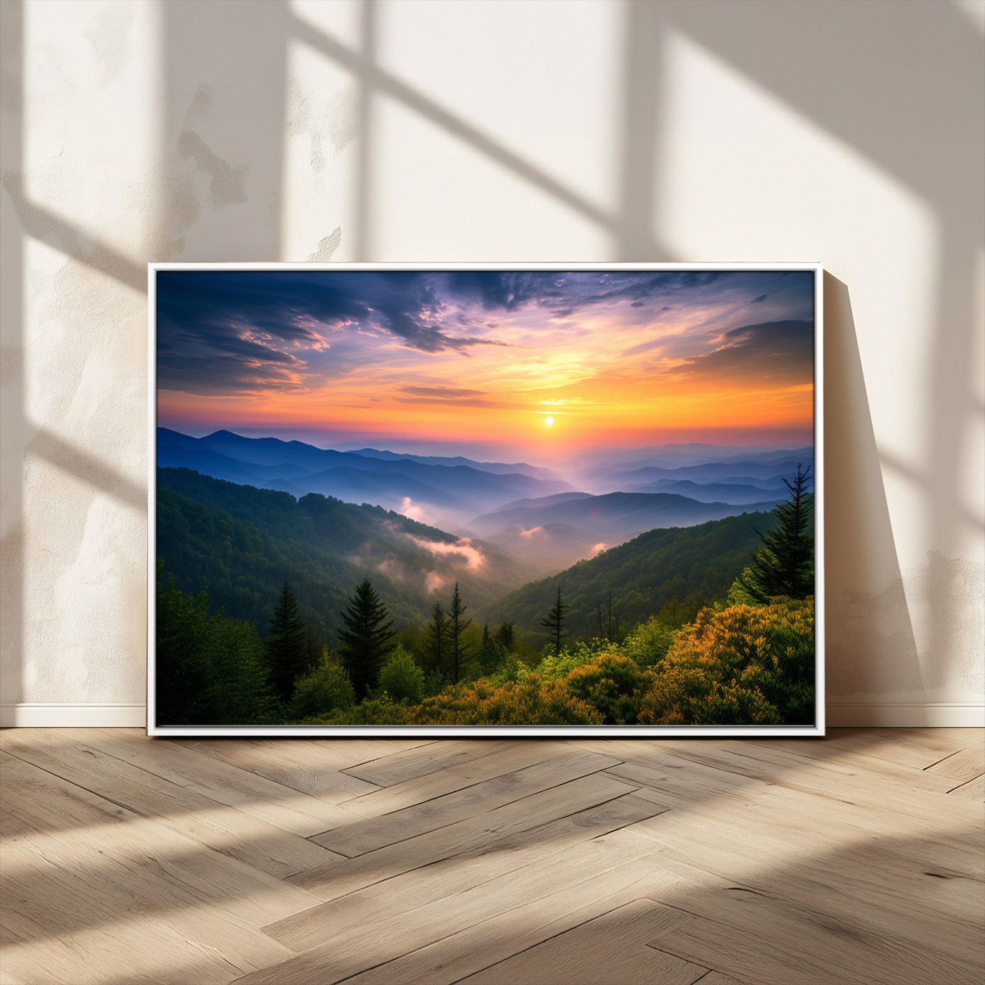 MGV-FC-36X24 - Majestic Mountain Sunrise Print | Landscape Wall Art | Canvas Print Ready to Hang | Farmhouse Wall