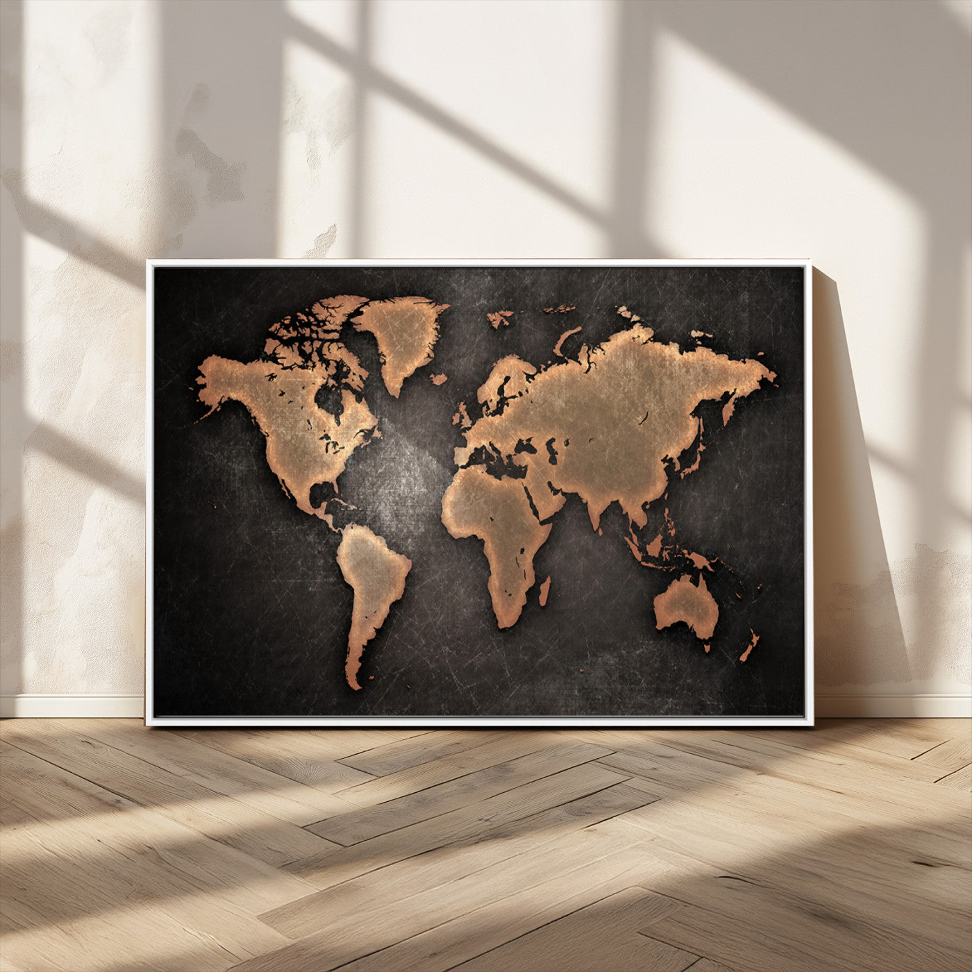 MGV-FC-36X24 - Push Pin World Map Canvas Print – Framed Wall Art for Couples to Track Their Travels – Anniversary