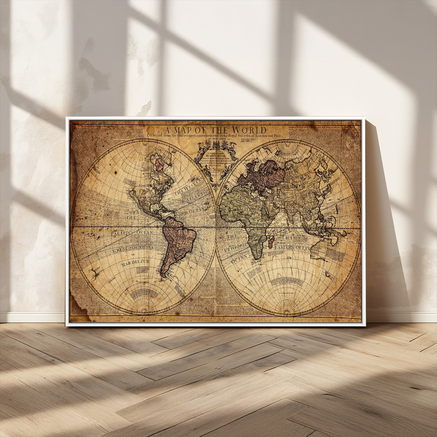 MGV-FC-36X24 - Push Pin World Map Canvas Print – Framed Wall Art for Couples to Track Their Travels – Anniversary