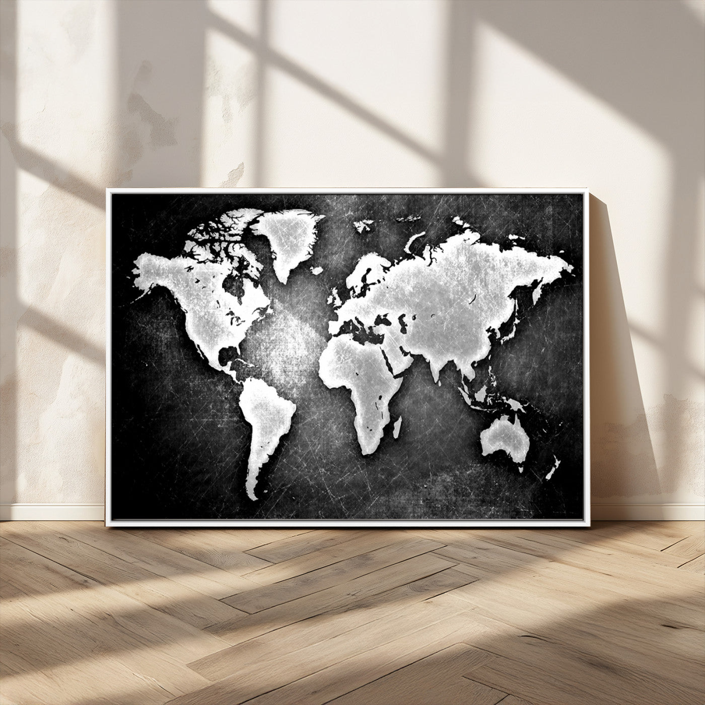 MGV-FC-36X24 - World Map Wall Art Canvas Print – Framed Wall Art for Anniversary Gift or Home Adventure Decor