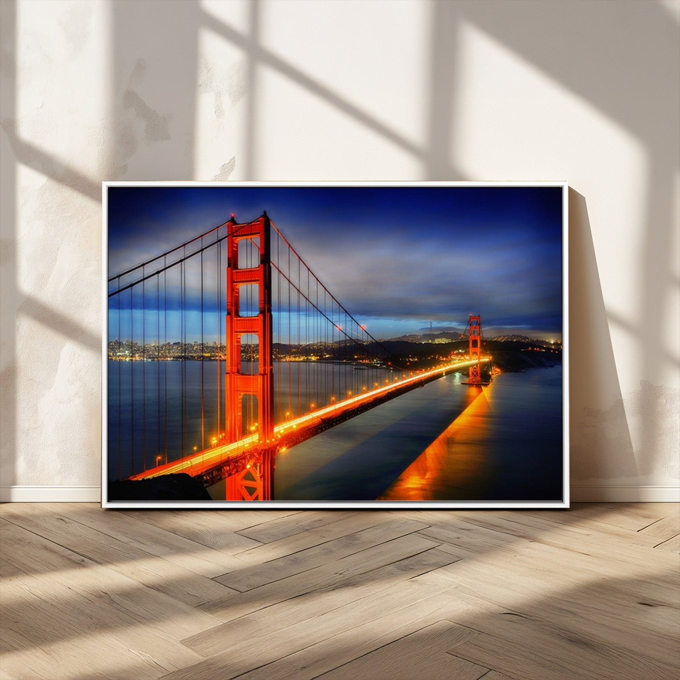MGV-FC-36X24 - Large Wall Art San Francisco Canvas Print - Wonderful Golden Gate Bridge at Twilight