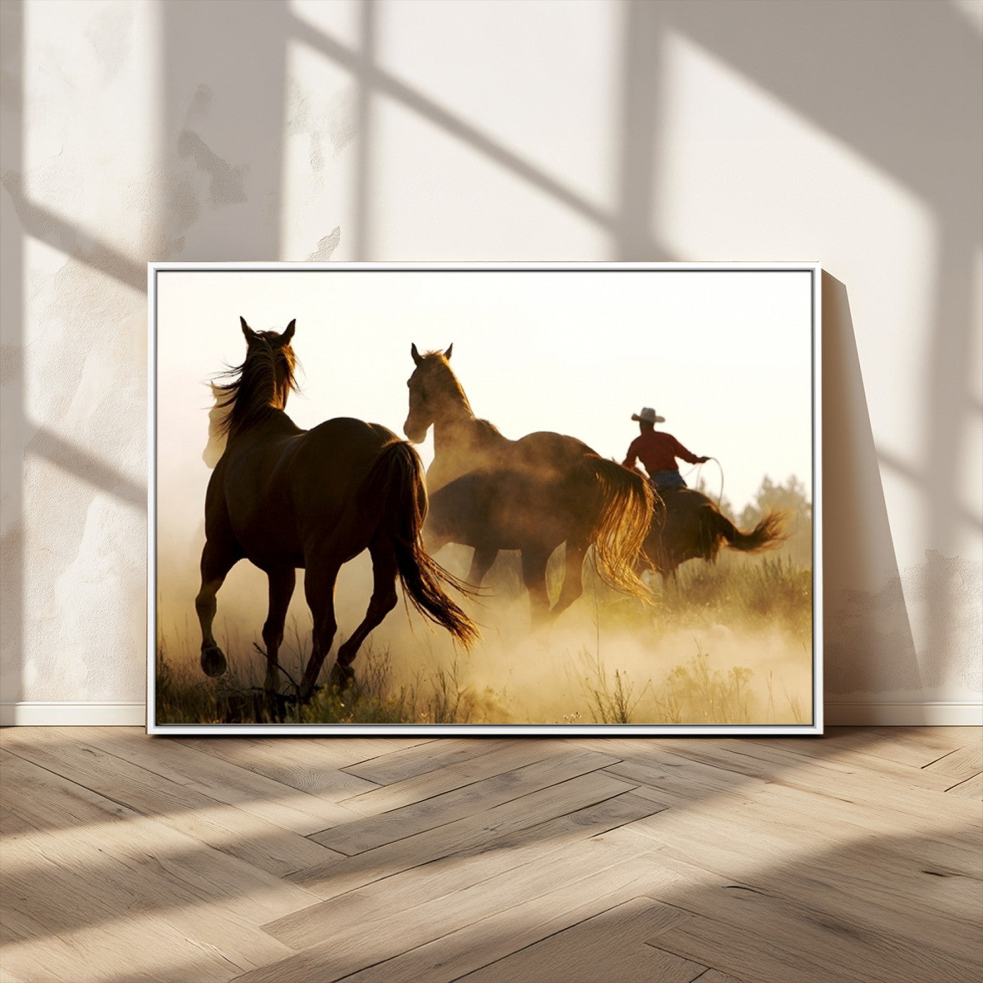 MGV-FC-36X24 - Horses and Cowboys Wall Art Canvas Print