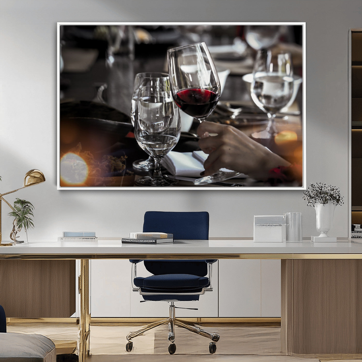 MGV-FC-36X24 - Red Wine and Glass Canvas Print