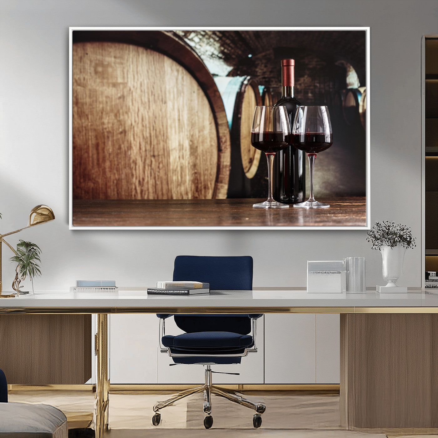 MGV-FC-36X24 - Wine and Barrel Wall Art Canvas Print