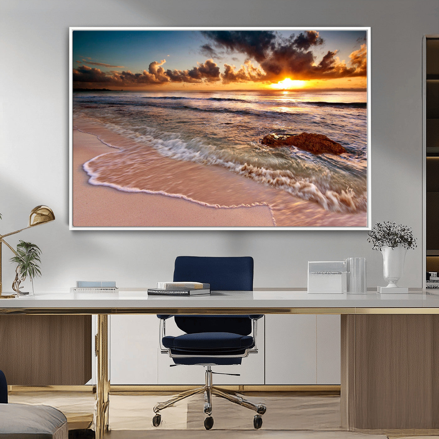 MGV-FC-36X24 - Sunset on Ocean Wall Art Canvas Print