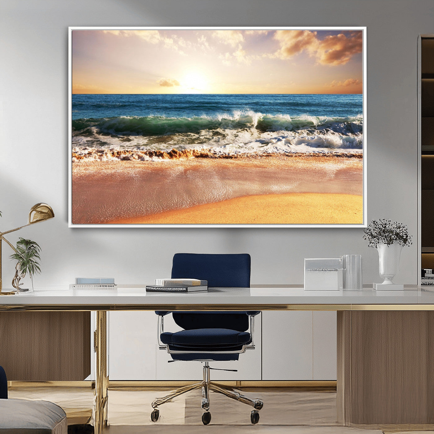 MGV-FC-36X24 - Serene Beach Path Canvas Art, Giclee Canvas Print with Gallery Wrap, Coastal Sand Dunes Wall Art Featuring Canon Print Quality