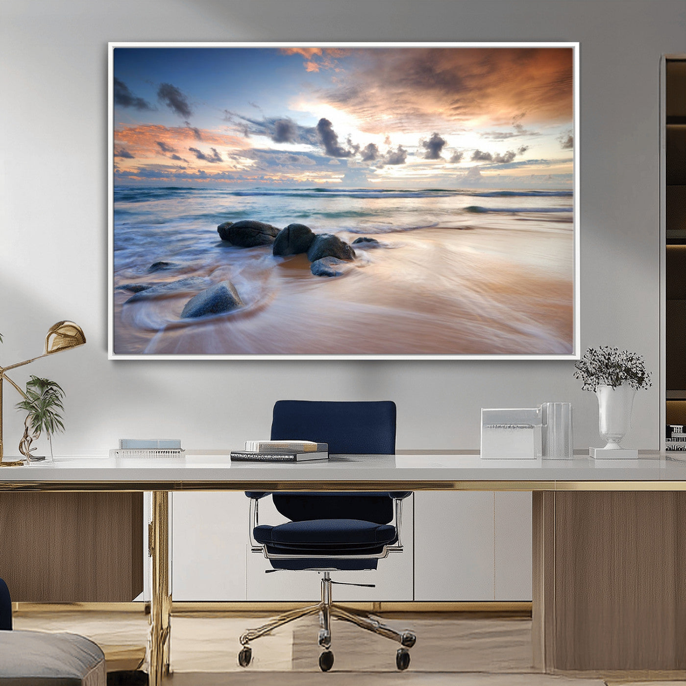 MGV-FC-36X24 - Serene Weather On The Beach Wall Art Canvas Print