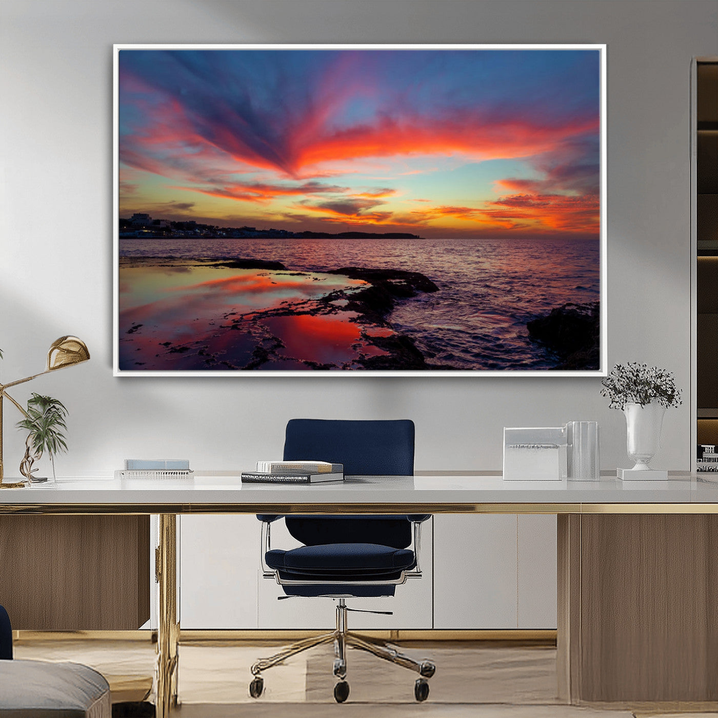 MGV-FC-36X24 - Glorious Sunset on The Beach Wall Art Canvas Print