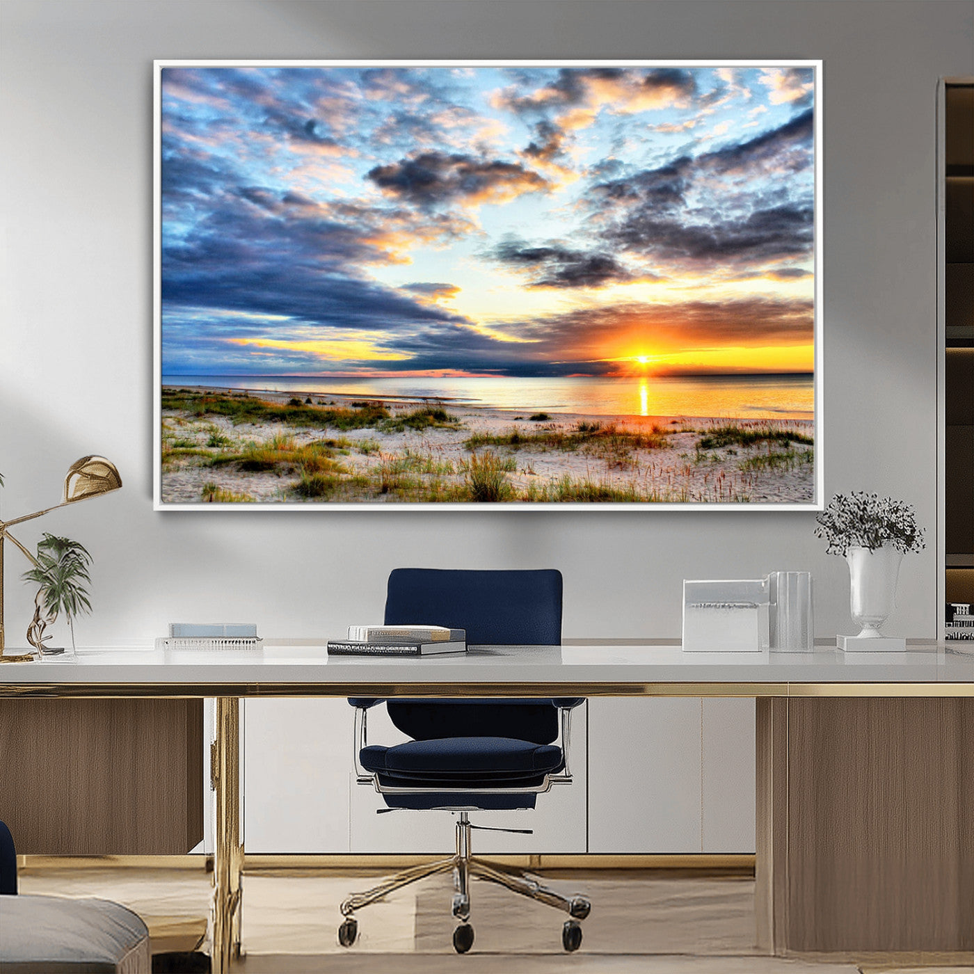 MGV-FC-36X24 - Sunset On The Ocean Wall Art Canvas Print