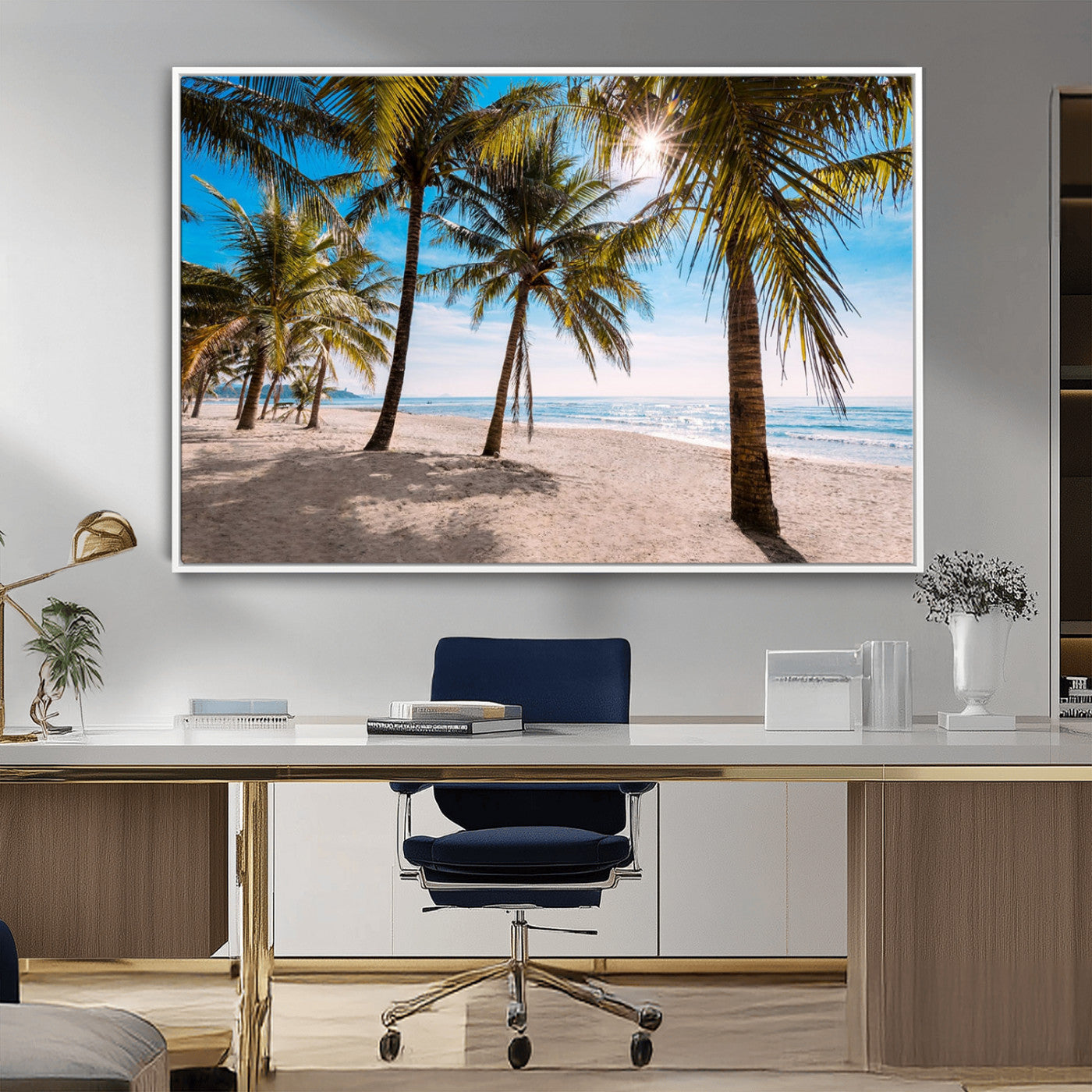 MGV-FC-36X24 - Palm Beach Tropical Island Wall Art Canvas Print