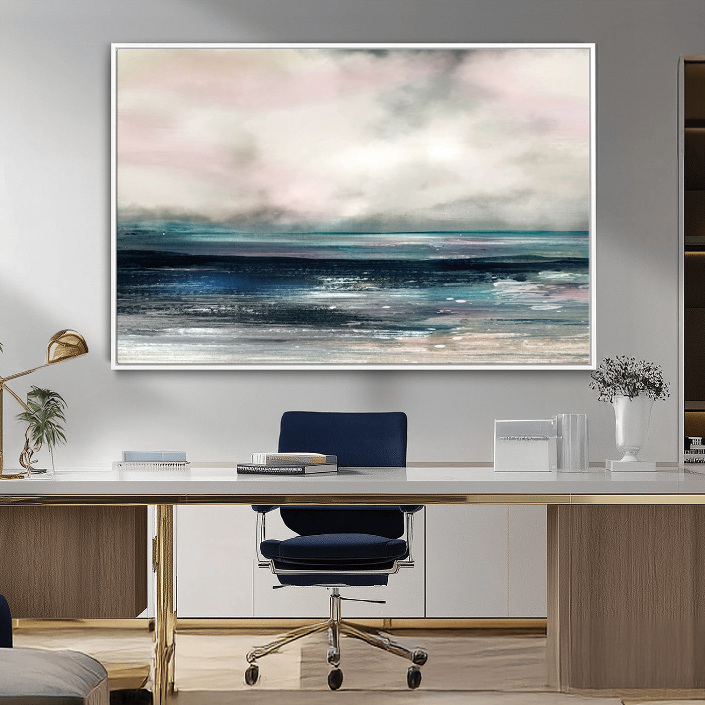MGV-FC-36X24 - Abstract Ocean Wall Art Print – Modern Seascape Canvas Print – Minimalist Coastal Artwork