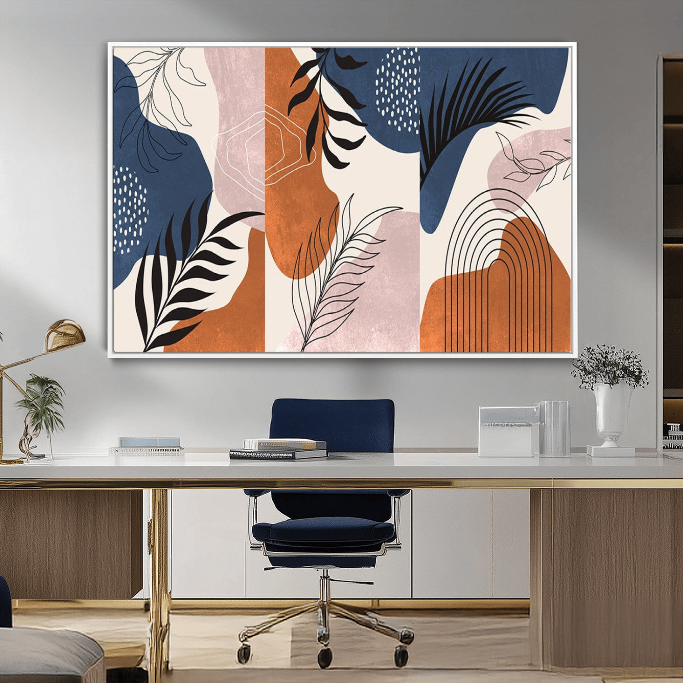 MGV-FC-36X24 - Boho Wall Art Canvas Print Set Mid-Century Prints Bohemian Wall Artwork Prints Boho Neutral,