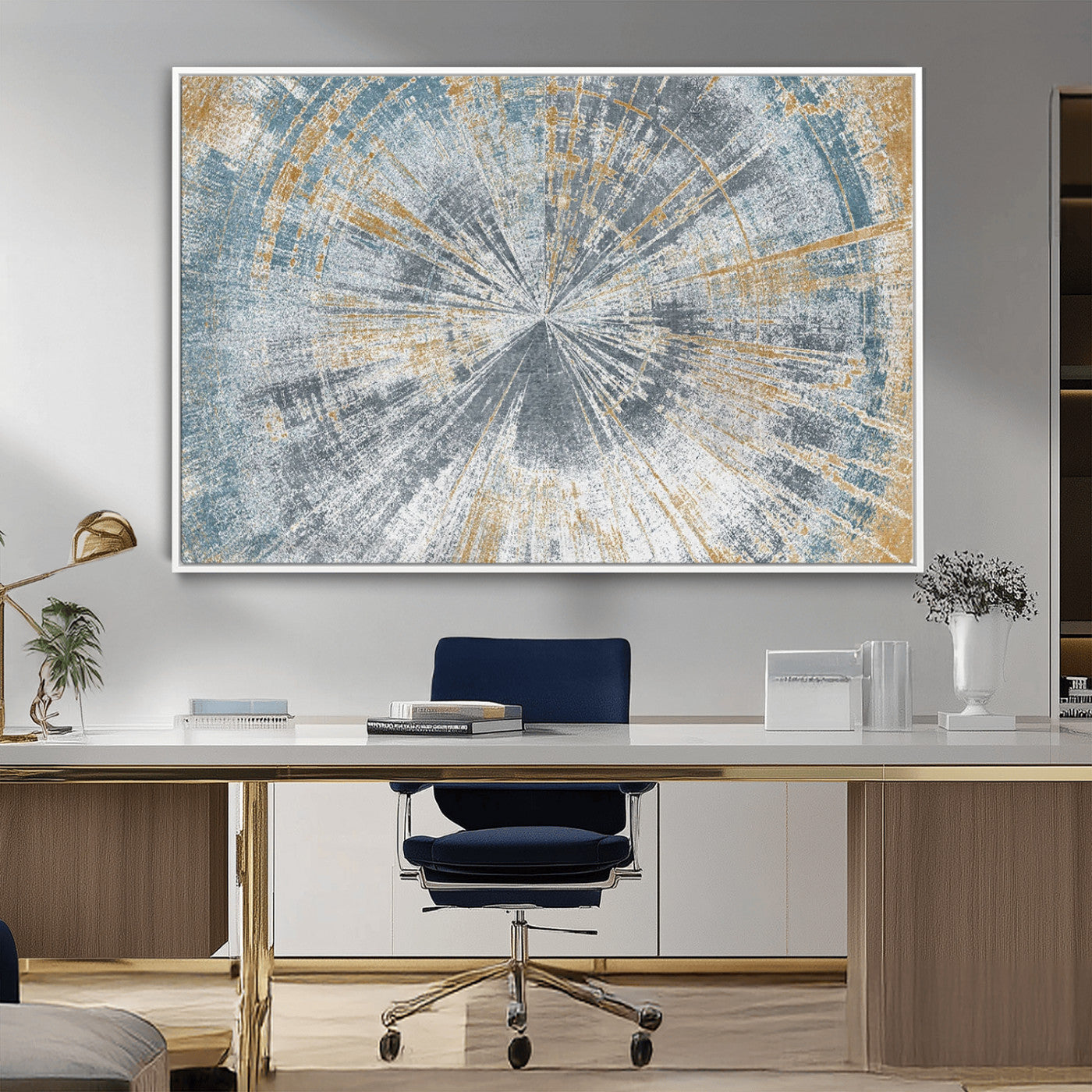MGV-FC-36X24 - Radiant Abstract Wood Rings Canvas Art – Modern Triptych Wall Decor for Living Room or Farmhouse Decor