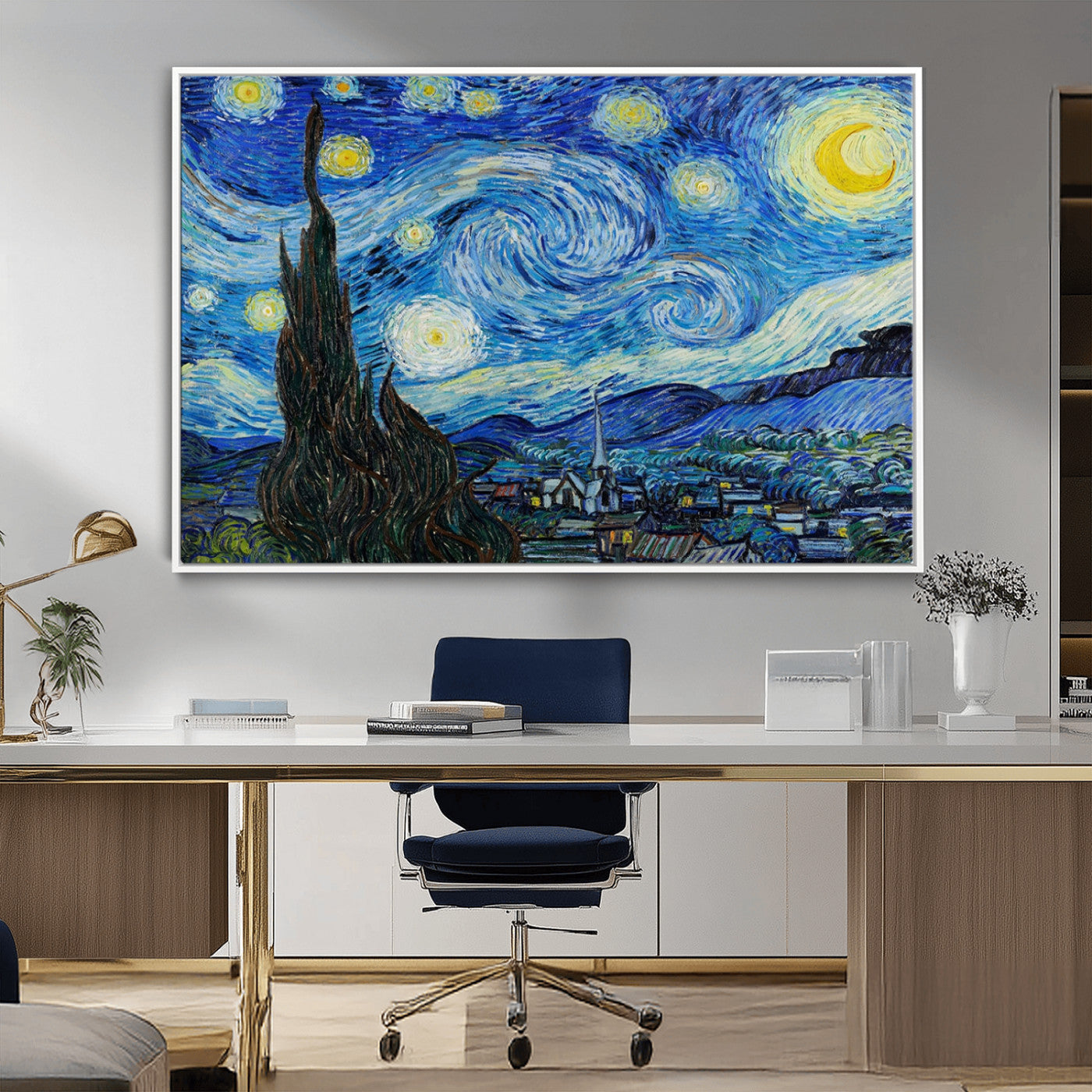 MGV-FC-36X24 - Vincent Van Gogh The Starry Night Abstract Wall Art Canvas Print