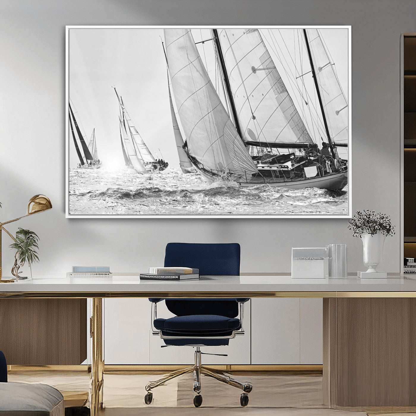 MGV-FC-36X24 - Yacht Sailboat Regatta Canvas Wall Art Canvas Print