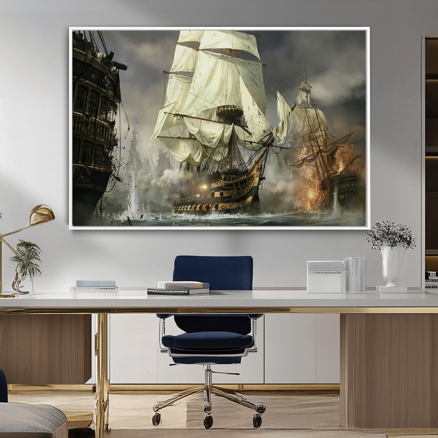 MGV-FC-36X24 - Pirate Ship War Wall Art Canvas Print