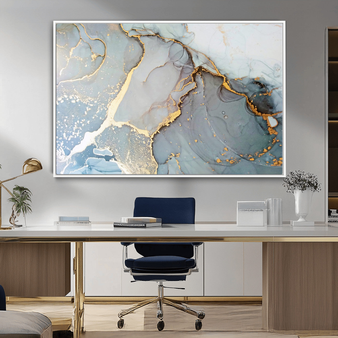 -Large Abstract Marble Wall Art Canvas Print for Living Room and Farmhouse Decor