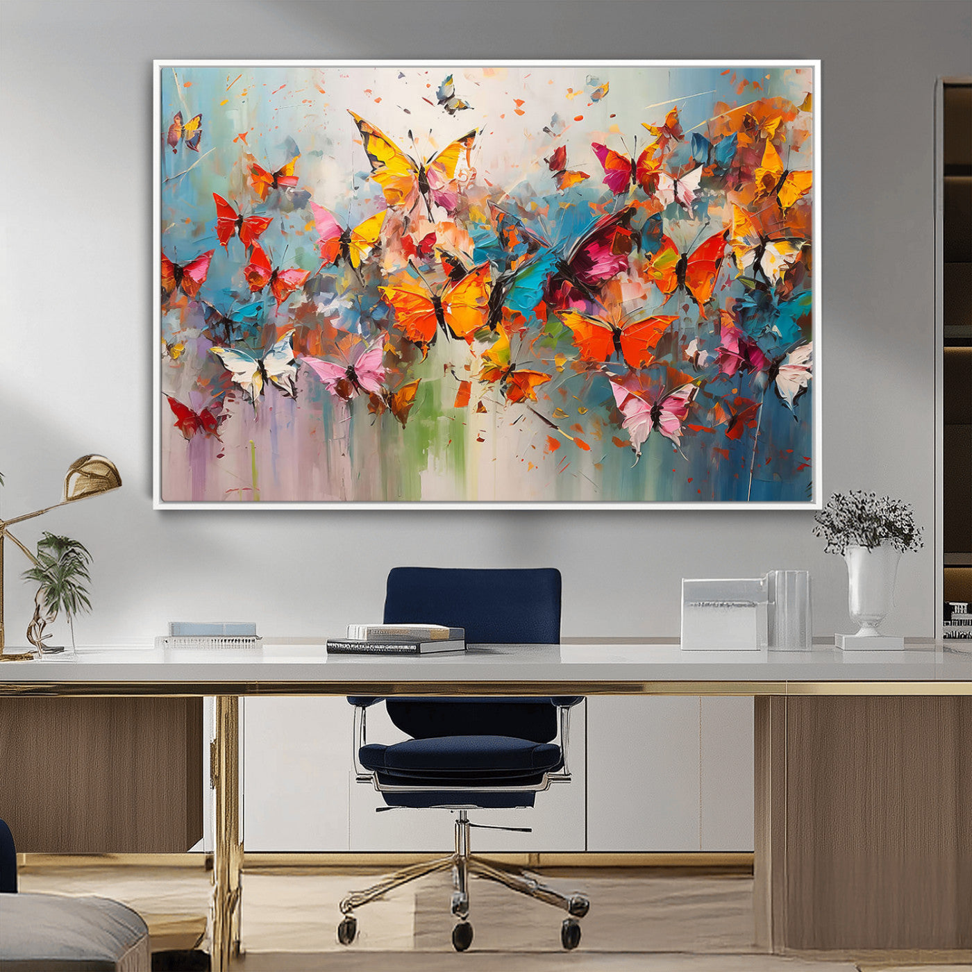 -Abstract Butterfly Wall Art Canvas Print