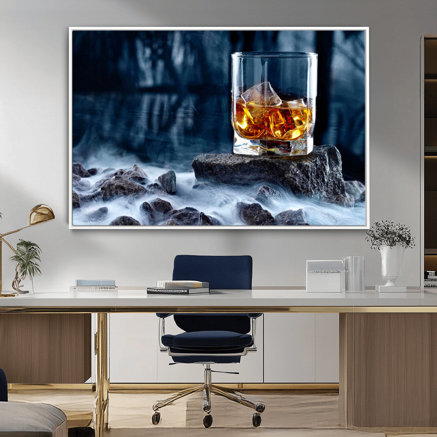 MGV-FC-36X24 - Whiskey Ice Wall Art Canvas Print