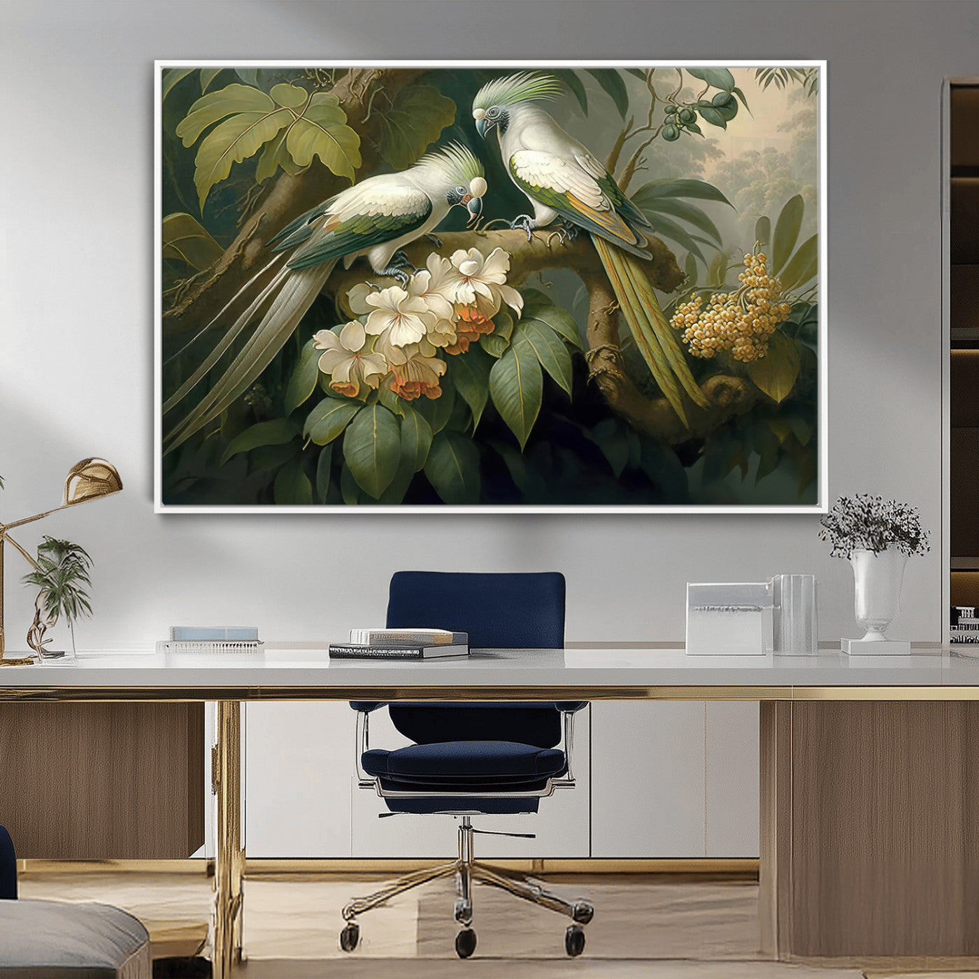 -Tropical Paradise Print Wall Art Stunning Artwork of a Parrot in a Lush Forest with Beautiful