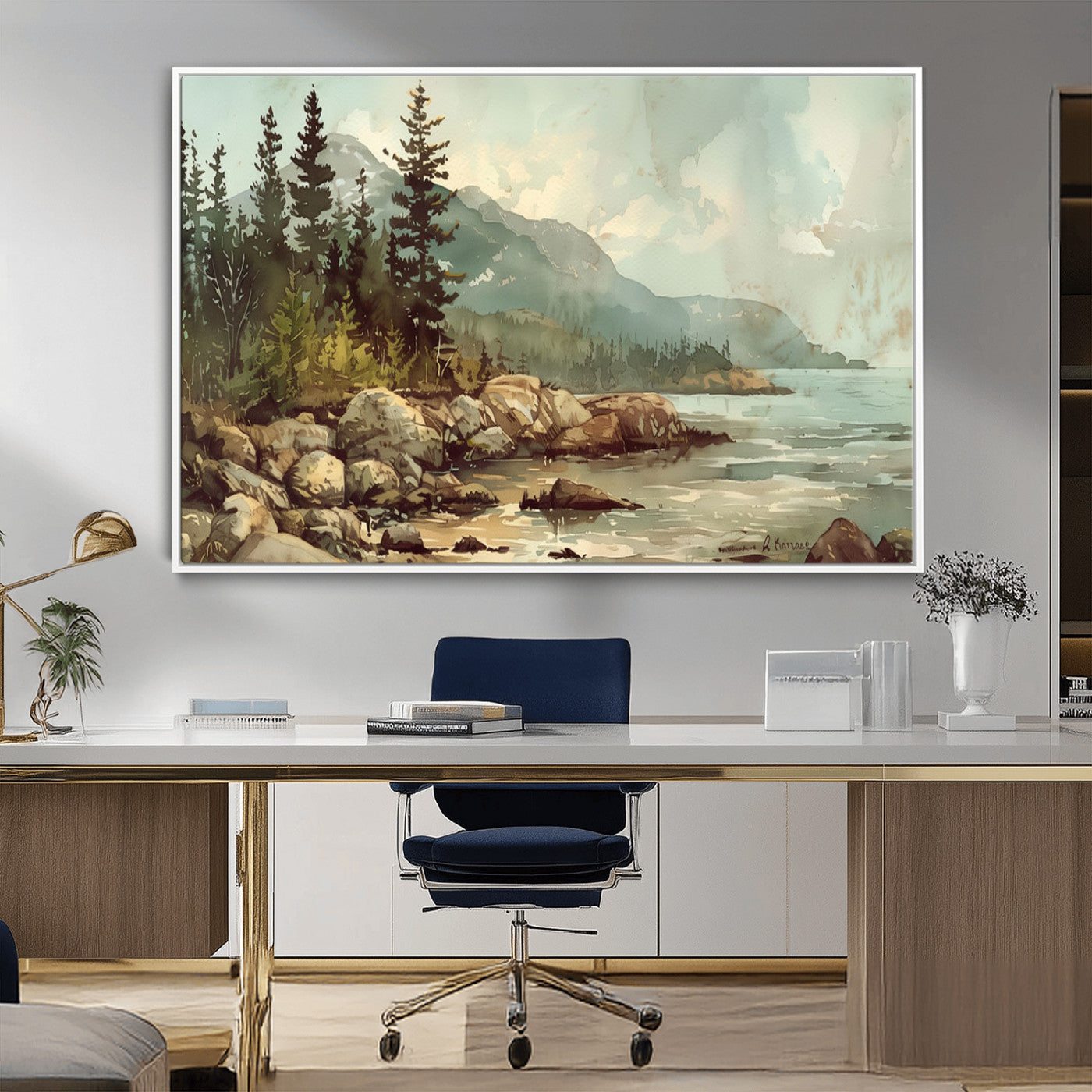 MGV-FC-36X24 - Abstract Acadia National Park Wall Art Canvas Print - Stunning 3-Panel Wall Art Canvas Print, Framed, Ready to Hang