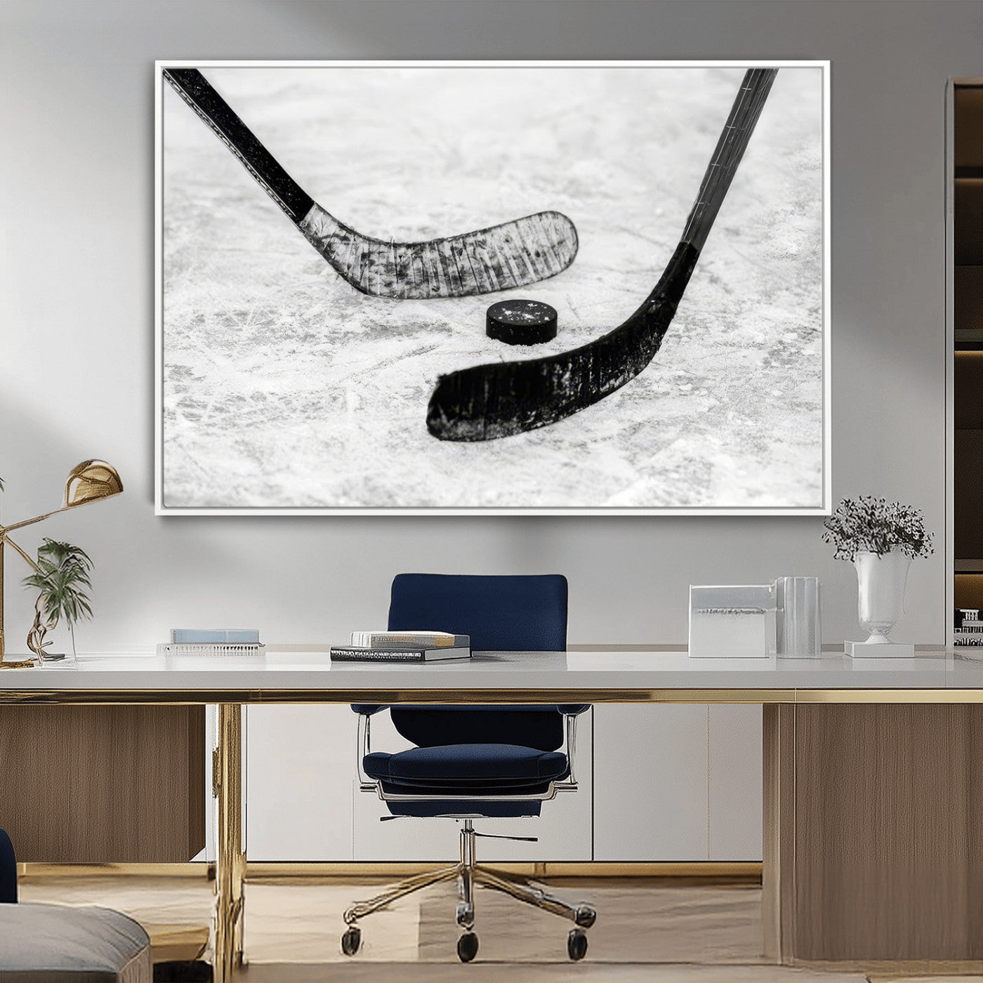 MGV-FC-36X24 - Winter Ice Hockey Sport Canvas Wall Art Print - Hockey Wall Art Print