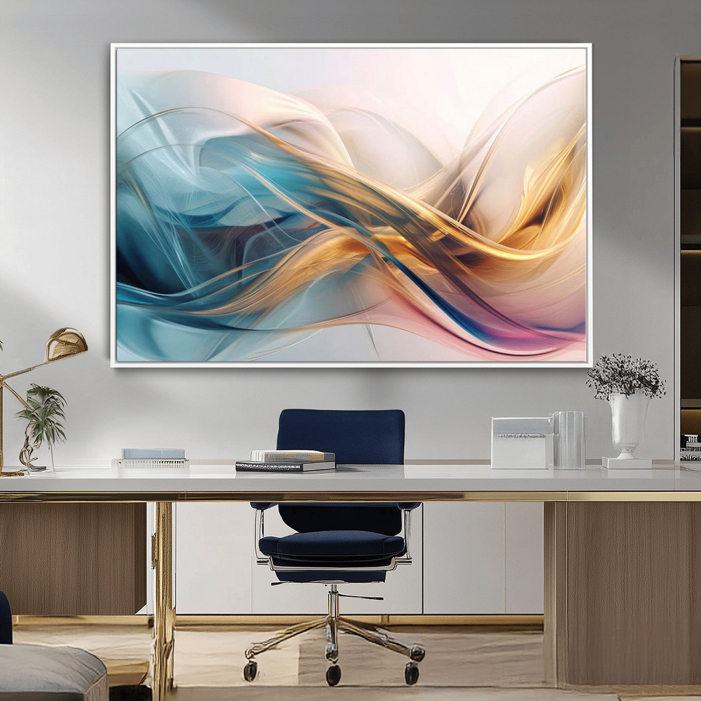 -Abstract Flowing Colors Wall Art Canvas Print