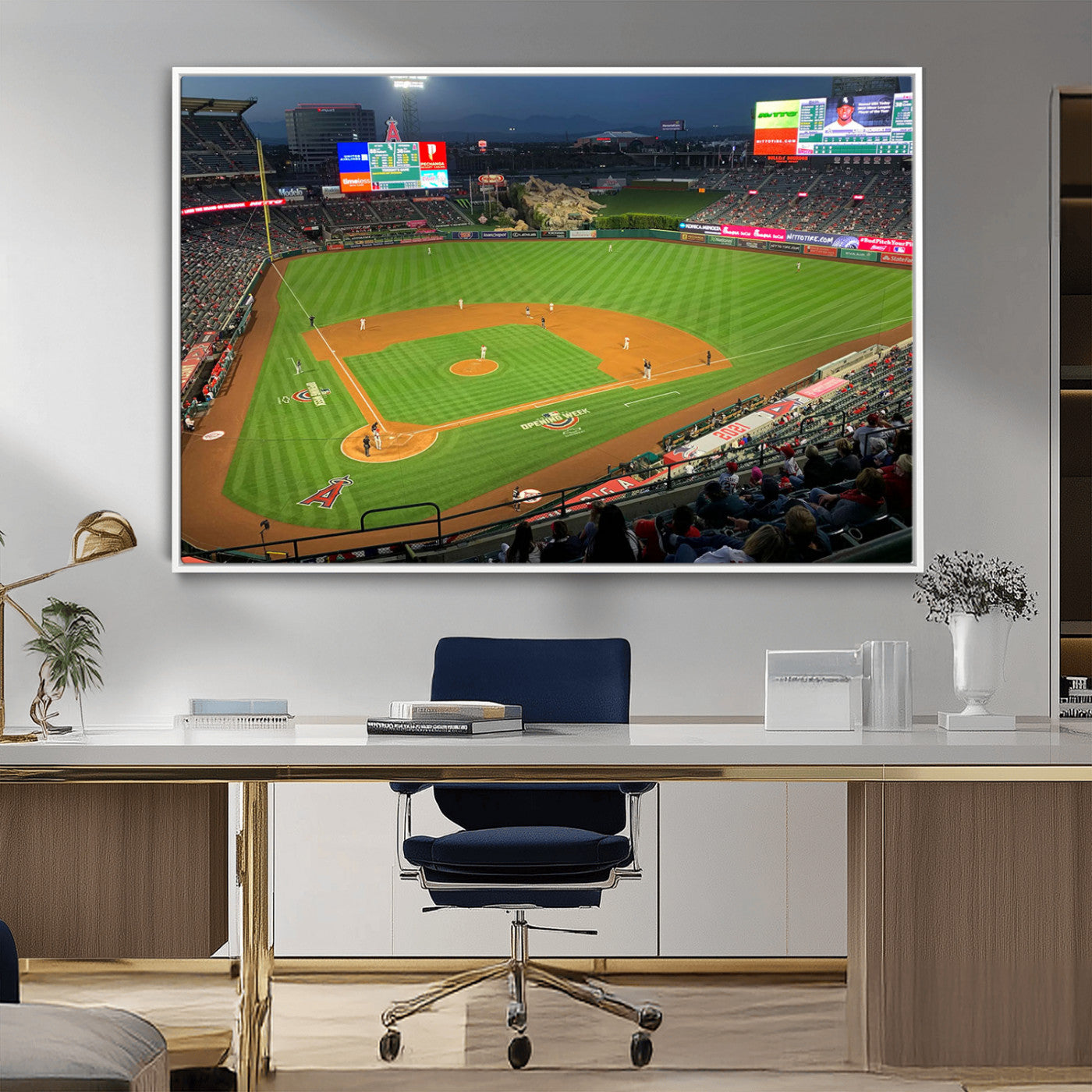 MGV-FC-36X24 - Angel Stadium Aerial View – Los Angeles Angels Baseball Canvas Print, Framed, Ready to Hang
