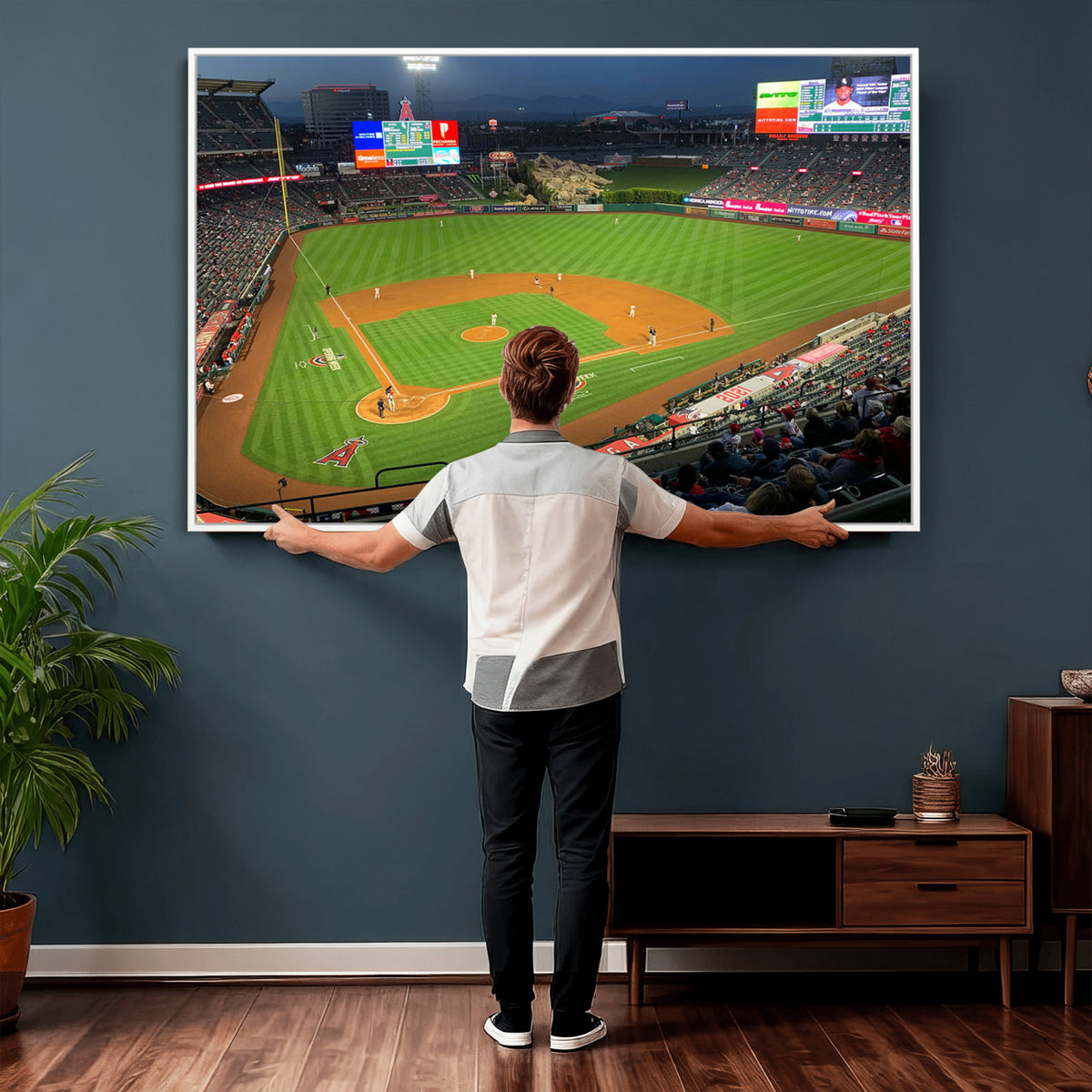 93707-MGV-CV-36X24 - Angel Stadium Aerial Canvas Print | Los Angeles Angels Baseball