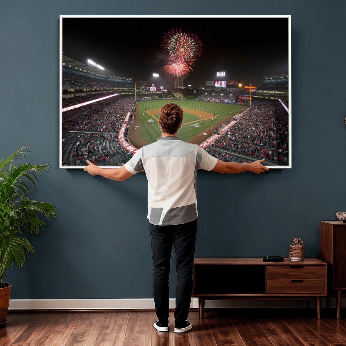63592-MGV-CV-36X24 - Angel Stadium in Los Angeles Stadium Wall Art Canvas Print