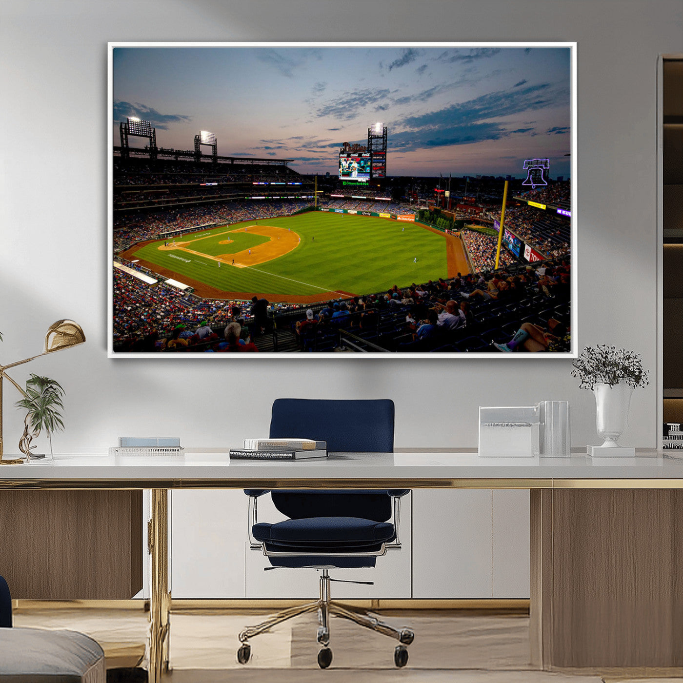 MGV-FC-36X24 - Philadelphia Phillies Baseball Team Print - Citizens Bank Park Stadium Wall Art Canvas Print