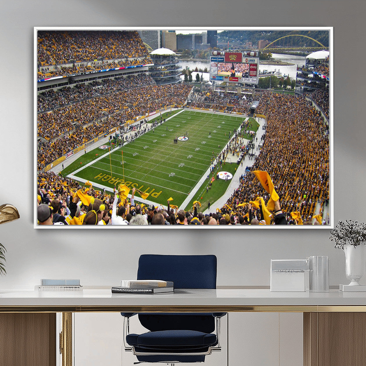 51419-MGV-FC-36X24 - Pittsburgh Steelers Print - Pittsburgh Heinz Field Stadium Wall Art Canvas Print