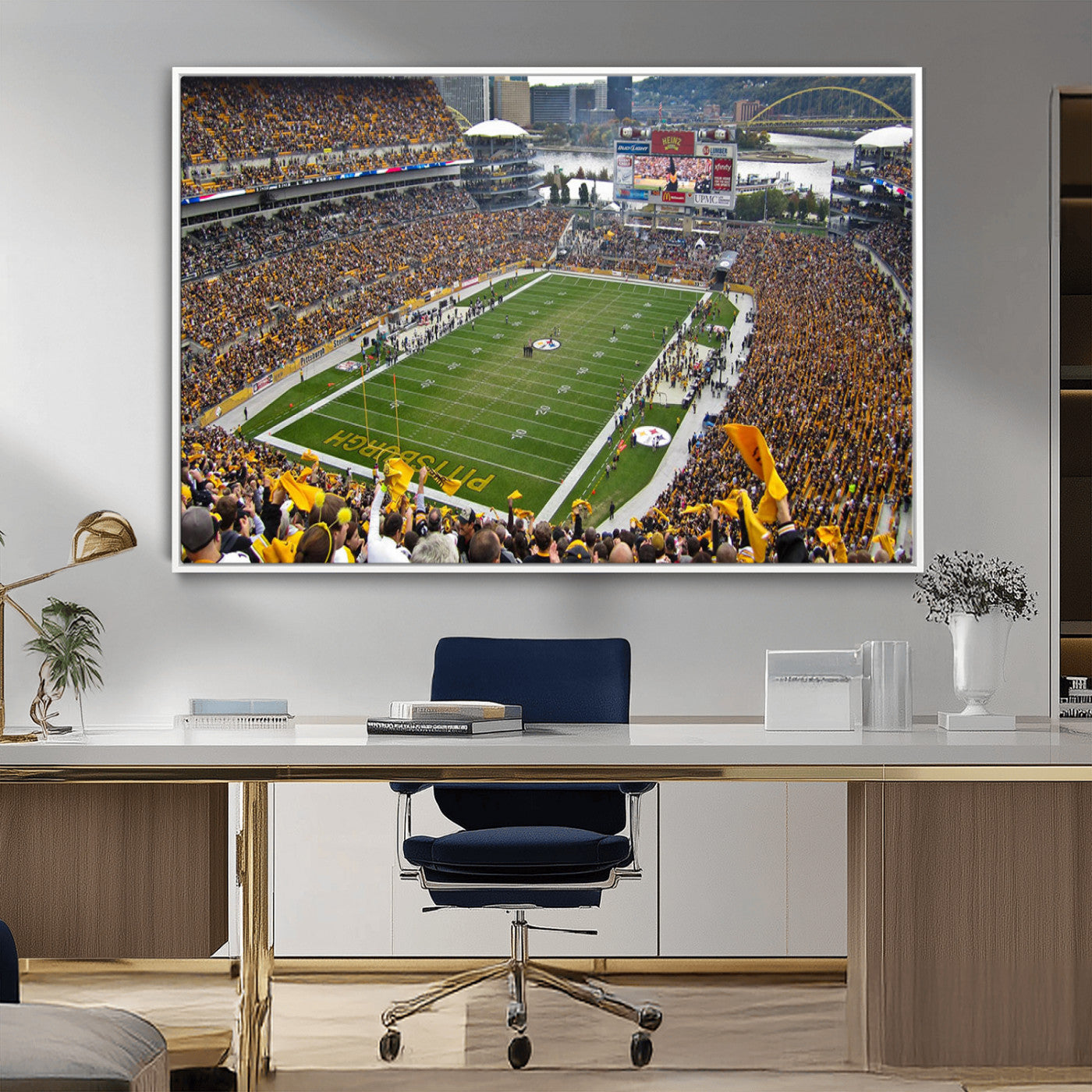 MGV-FC-36X24 - Pittsburgh Steelers Football Team Print - Pittsburgh Heinz Field Stadium Wall Art Canvas Print