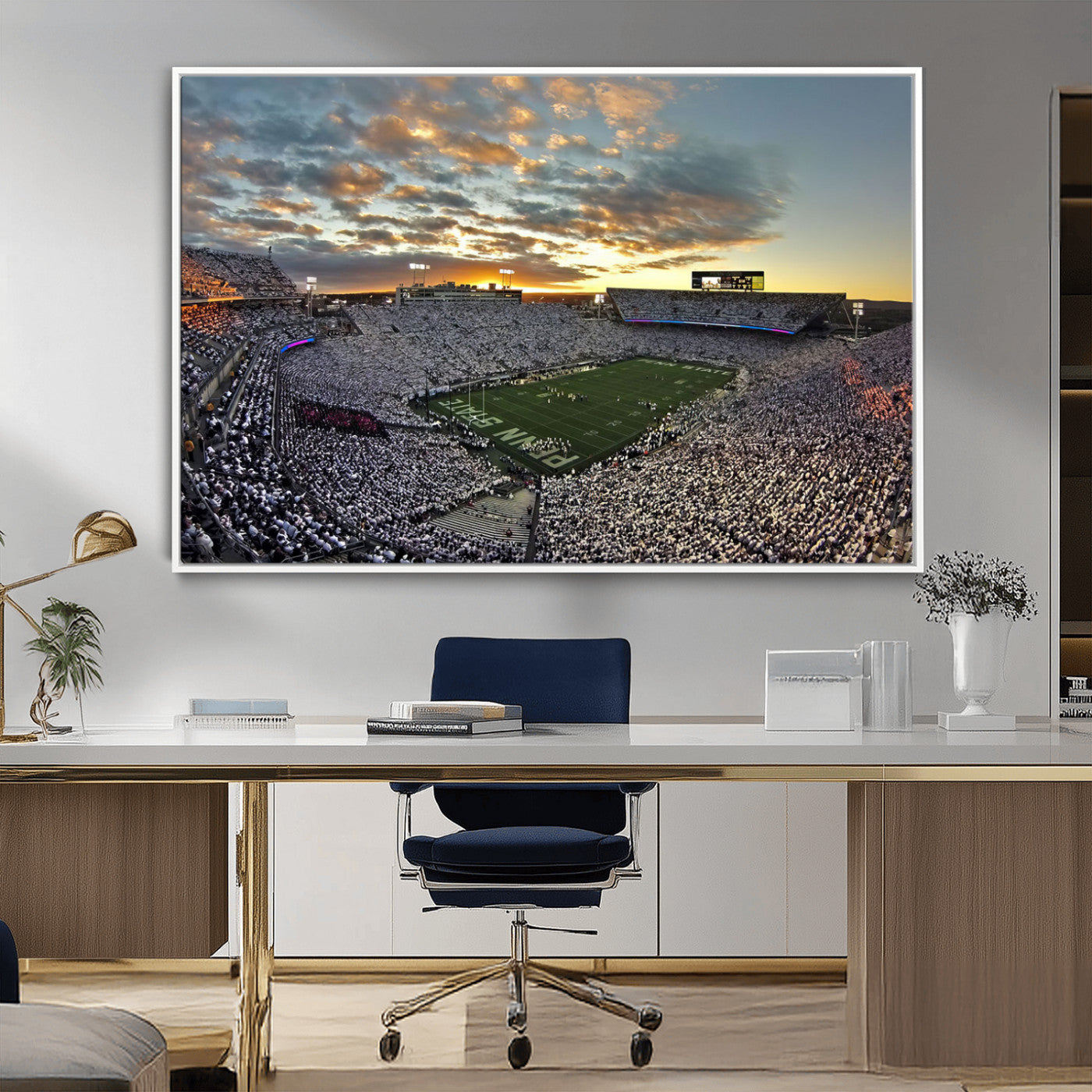 MGV-FC-36X24 - Beaver Stadium Wall Art - Penn State Stadium Wall Art | Penn Nittany Lions Football Match for Sport Room Decor