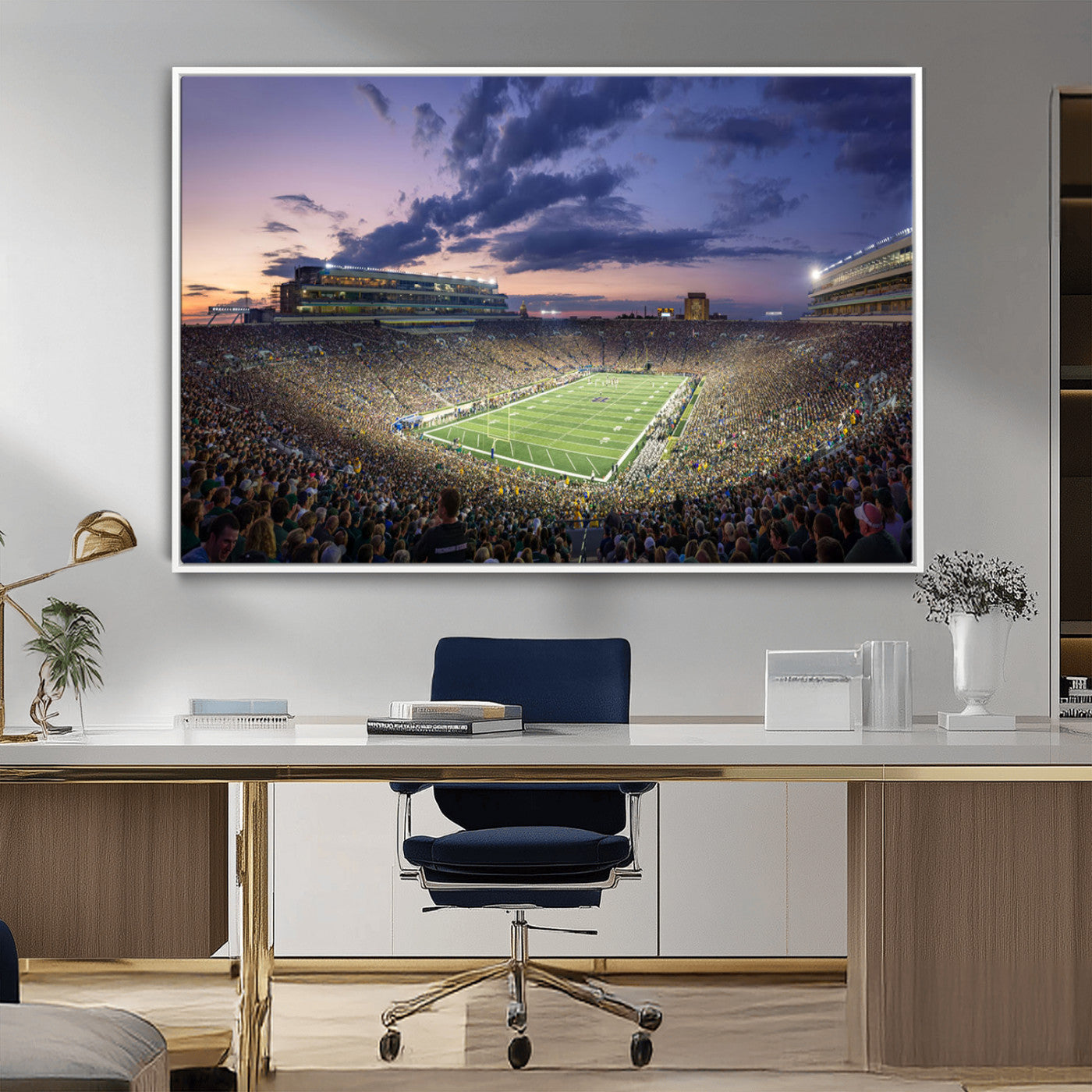 MGV-FC-36X24 - Notre Dame Fighting Irish Football Team Print - Notre Dame Stadium Wall Art Canvas Print